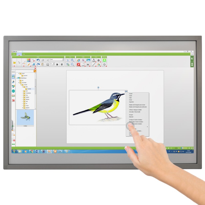 Tableau blanc interactif tactile fixe Speechi, 10 points de touch 83"
