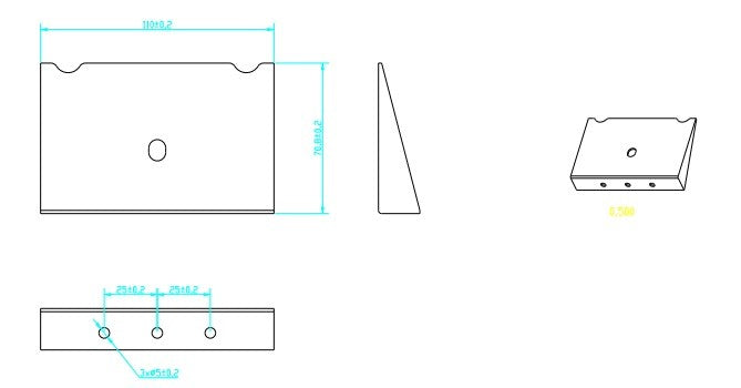 Plaque support pour caméra pour écran interactif SpeechiTouch Infrarouge (K-005)