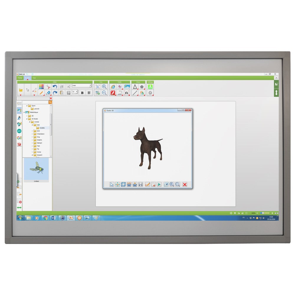 Tableau blanc interactif tactile fixe Speechi, 10 points de touch 94" (206 x 124 cm)