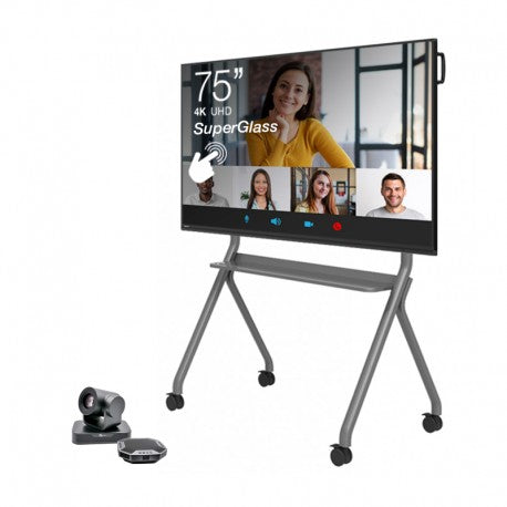 Kit de visioconférence (écran interactif 75" + support mobile + système son et vidéo)